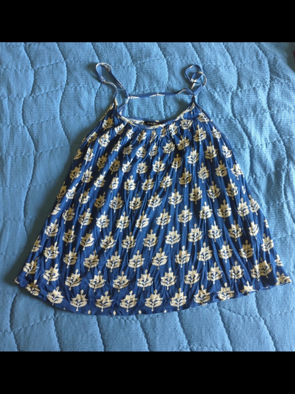 Lucky Brand Blue Floral Spaghetti-Strap Top